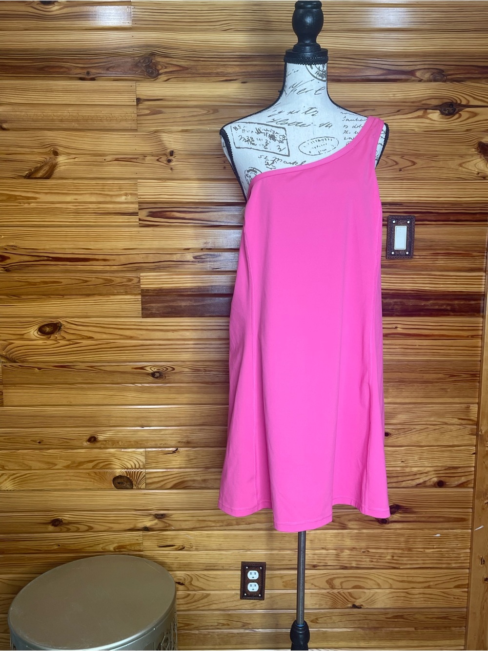 J. Crew Bright Pink One-Shoulder A-Line Dress